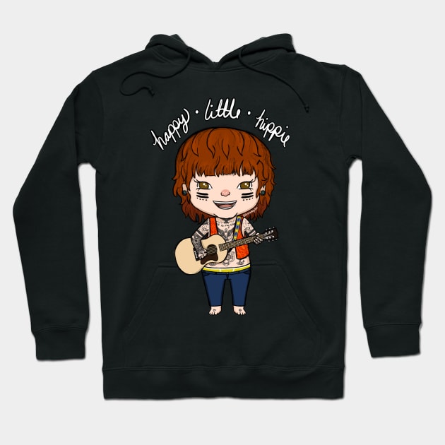 Happy Little Hippie Doodle Hoodie by KristaEstepArt